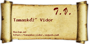 Tamaskó Vidor névjegykártya